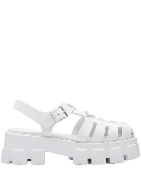 white prada sandals|white Prada sandals women's.